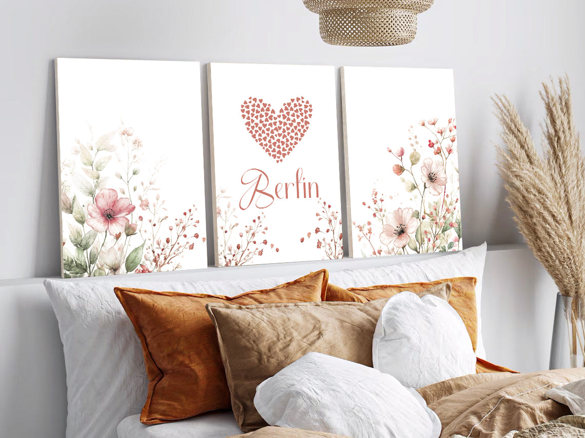 Custom Boho Style Canvas Print with Name – Custom Name of Your Choice
