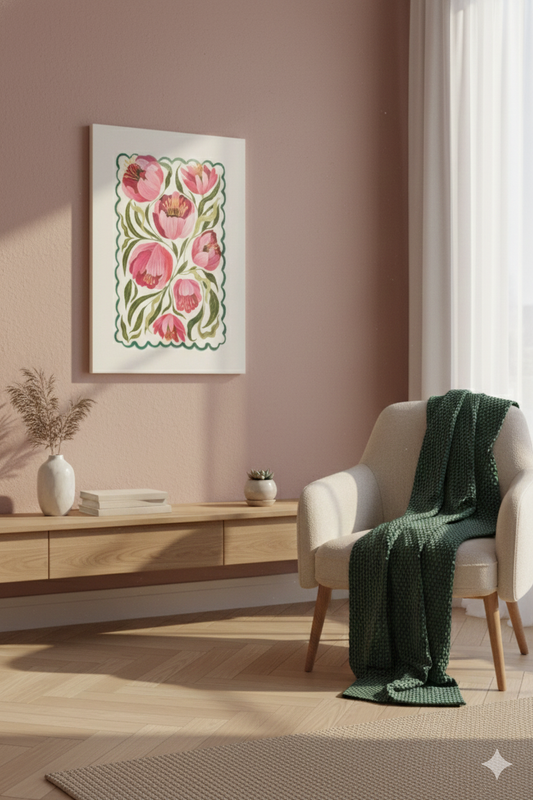 Modern Kanvas Duvar Tablosu – Lale | Salon & Yatak Odası Tablosu
