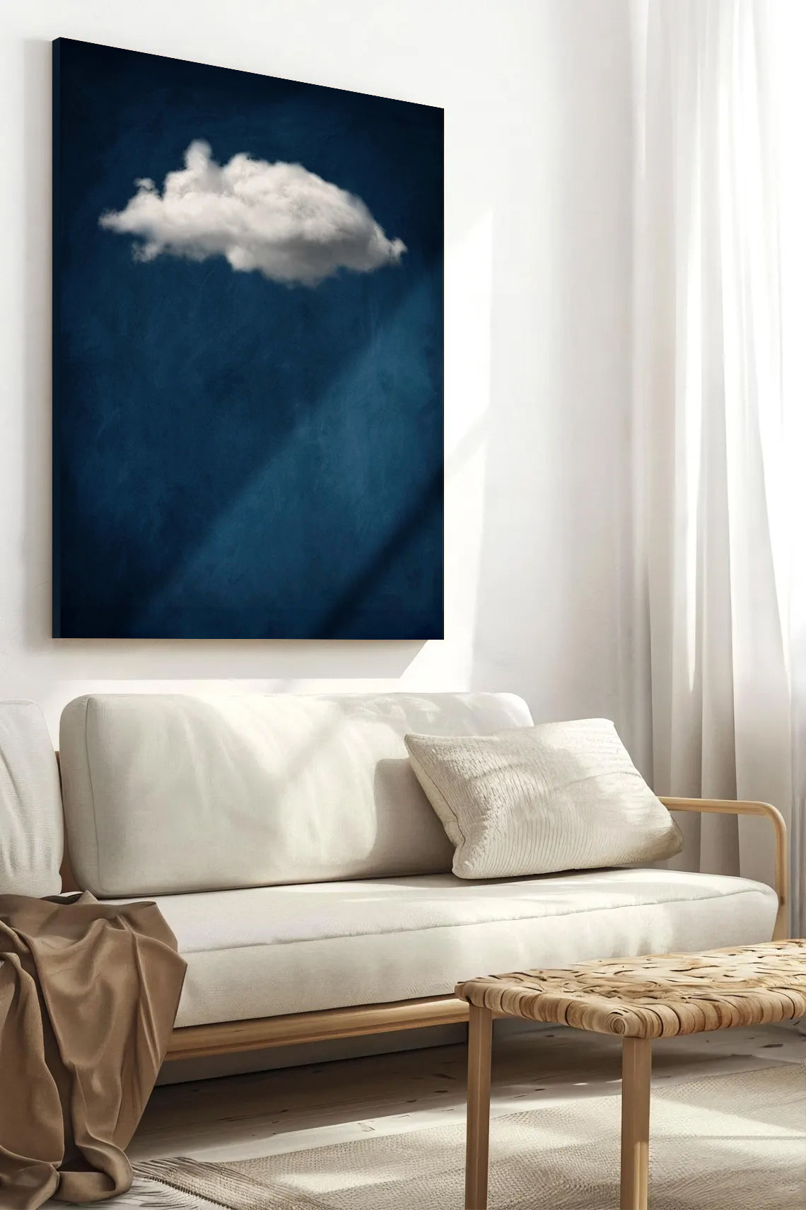 Deep Blue Cloud Painting - Minimalist Wall Art and Home Decor