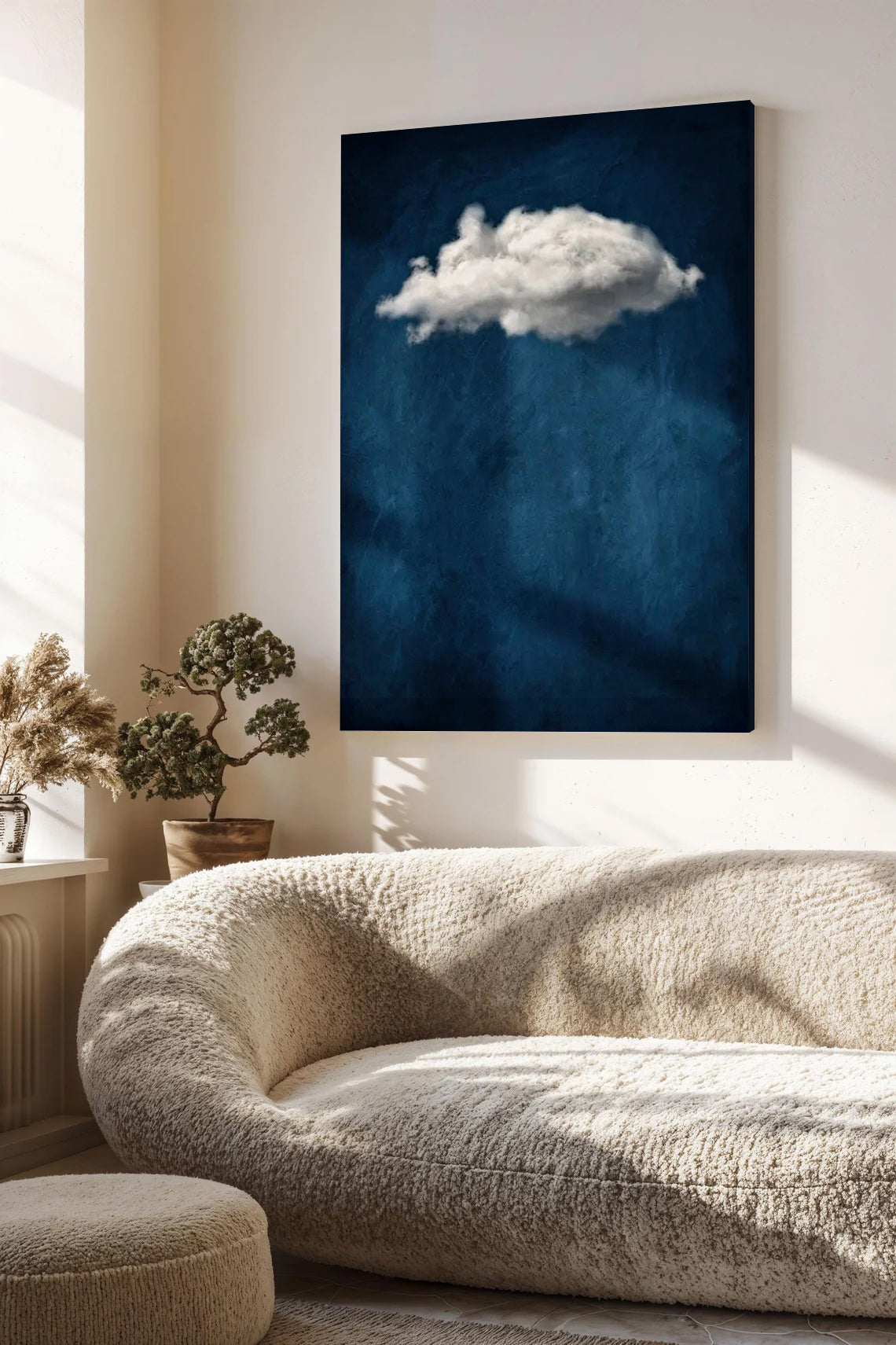Deep Blue Cloud Painting - Minimalist Wall Art and Home Decor