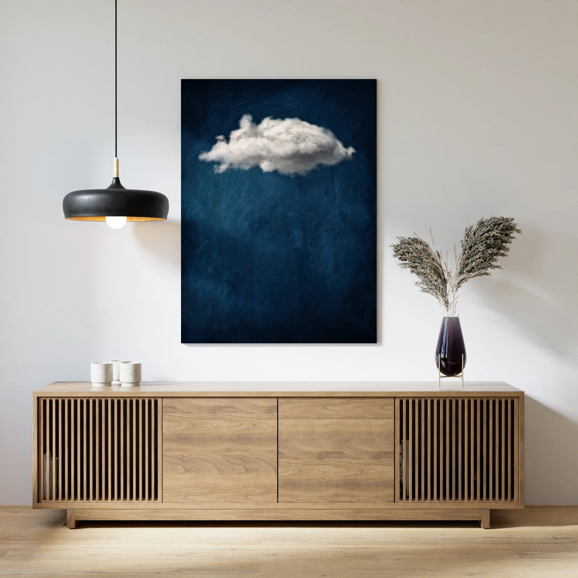 Deep Blue Cloud Painting - Minimalist Wall Art and Home Decor
