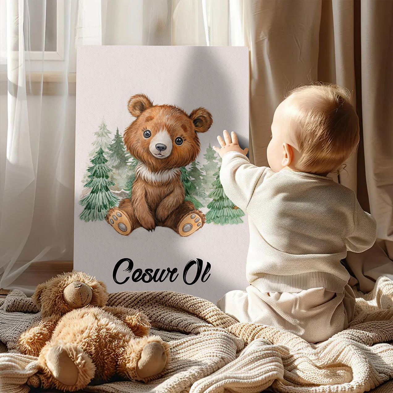 Set of 6 Animal Themed Paintings for Children's Room - Educational and Fun