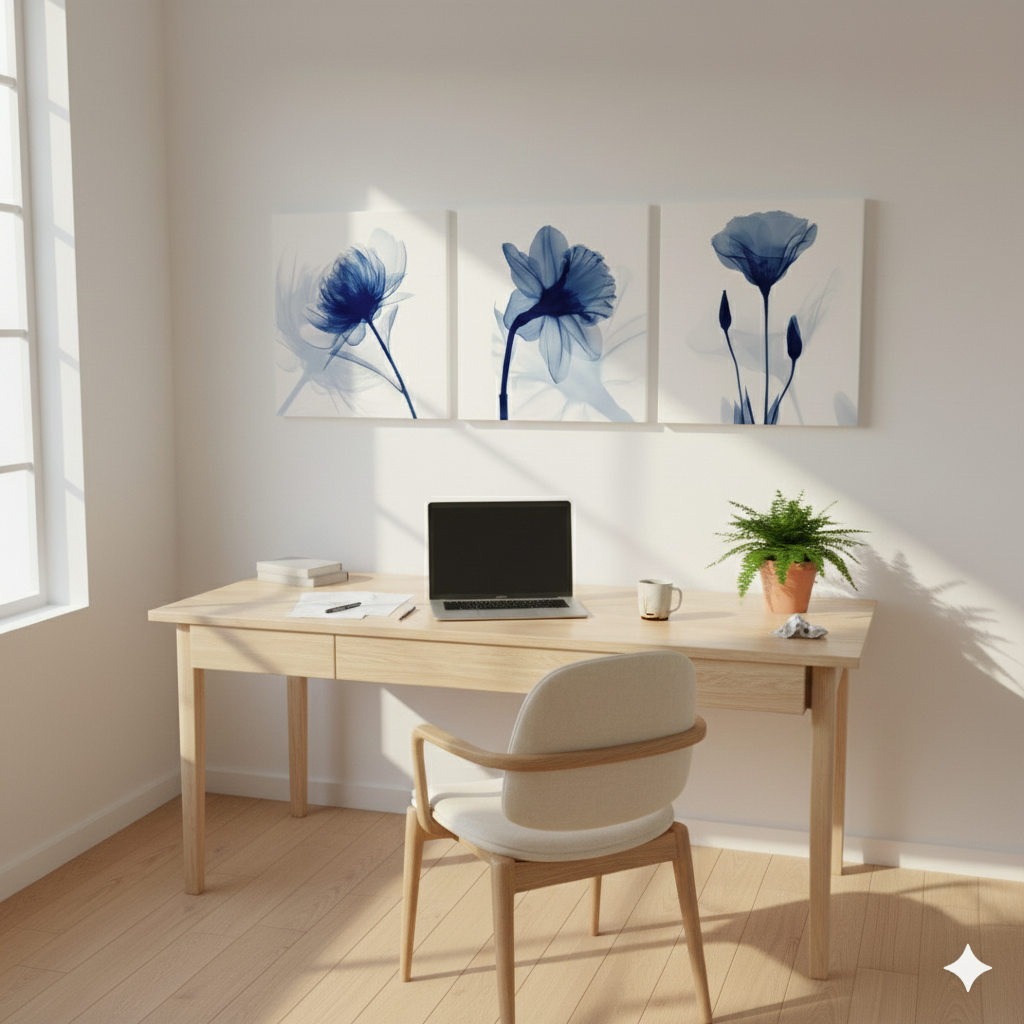 3’lü Modern Kanvas Duvar Tablosu – Seren | Salon & Yatak Odası Tablosu