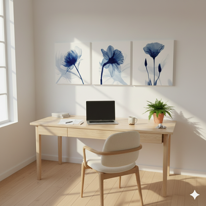 3’lü Modern Kanvas Duvar Tablosu – Seren | Salon & Yatak Odası Tablosu