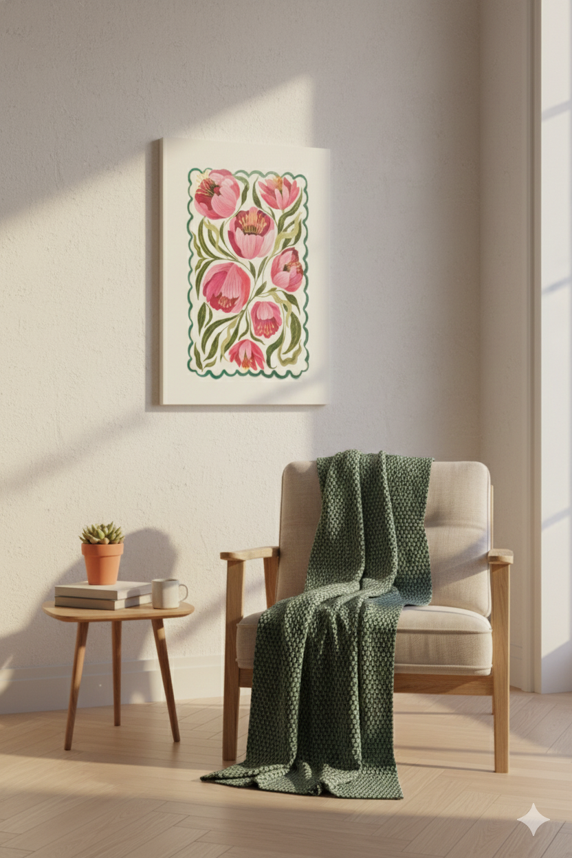 Modern Kanvas Duvar Tablosu – Lale | Salon & Yatak Odası Tablosu