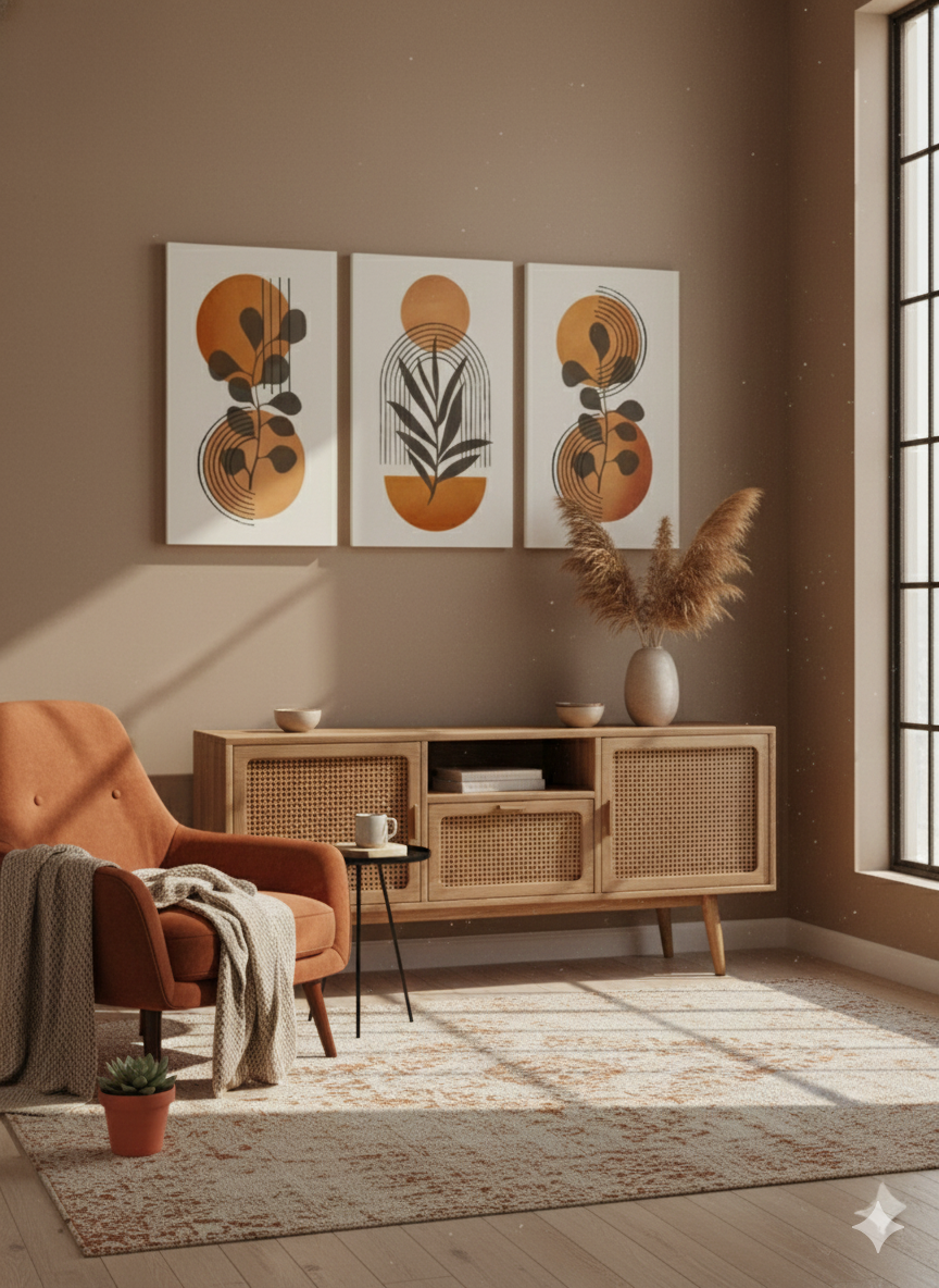 3’lü Modern Kanvas Duvar Tablosu – Gün | Salon & Yatak Odası Tablosu