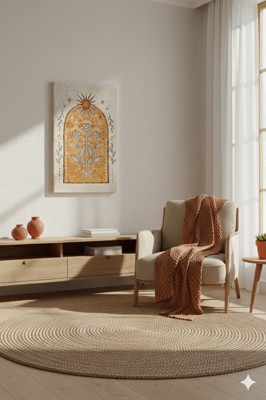 Modern Kanvas Duvar Tablosu – Güneş | Salon & Yatak Odası Tablosu