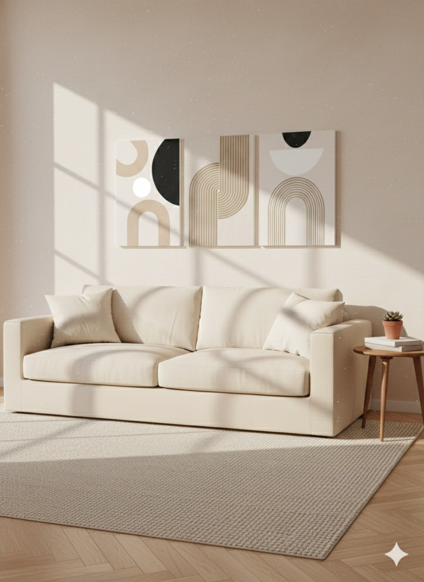 3’lü Modern Kanvas Duvar Tablosu – Çizgi | Salon & Yatak Odası Tablosu