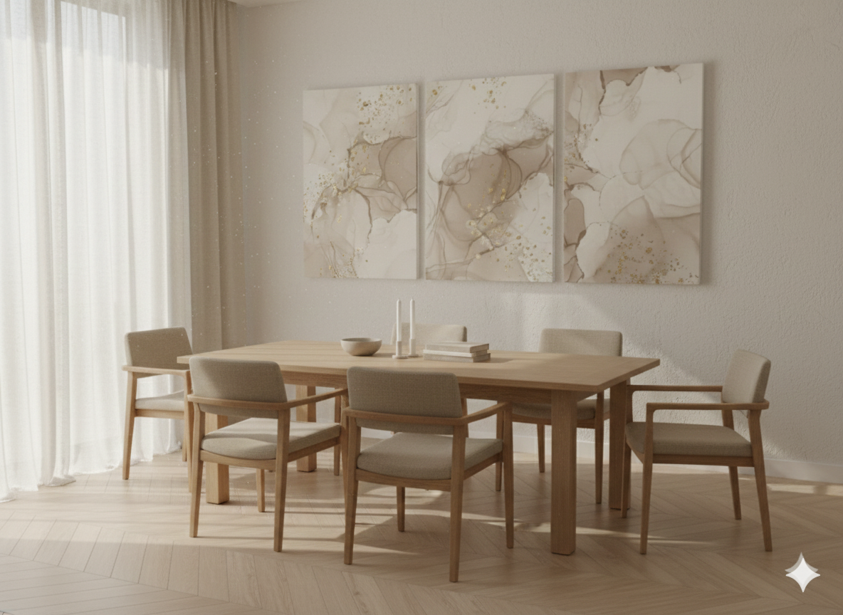 3’lü Modern Kanvas Duvar Tablosu – Zerre | Salon & Yatak Odası Tablosu