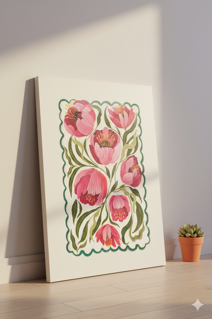 Modern Kanvas Duvar Tablosu – Lale | Salon & Yatak Odası Tablosu