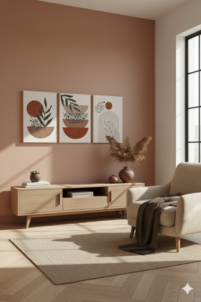 3’lü Modern Kanvas Duvar Tablosu – Sige | Salon & Yatak Odası Tablosu