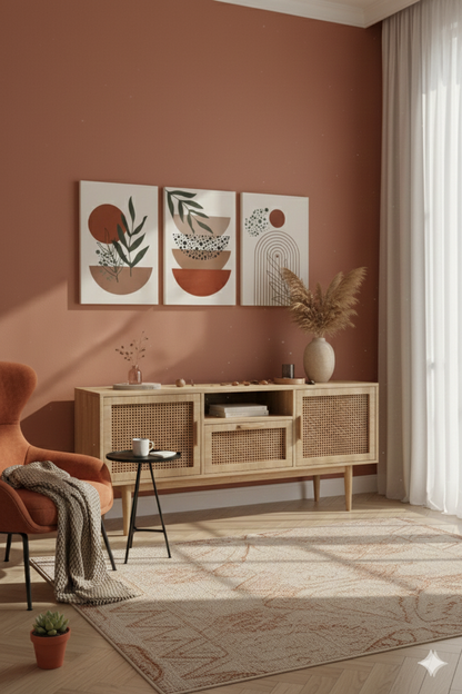 3’lü Modern Kanvas Duvar Tablosu – Sige | Salon & Yatak Odası Tablosu