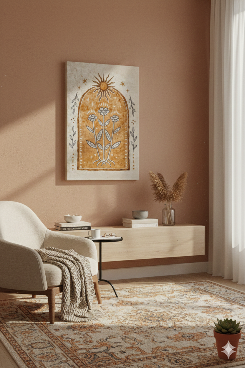 Modern Kanvas Duvar Tablosu – Güneş | Salon & Yatak Odası Tablosu