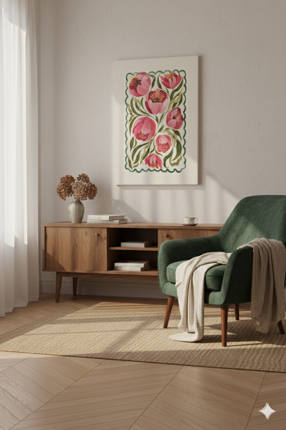 Modern Kanvas Duvar Tablosu – Lale | Salon & Yatak Odası Tablosu