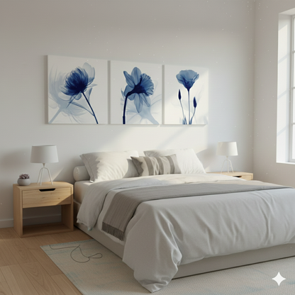 3’lü Modern Kanvas Duvar Tablosu – Seren | Salon & Yatak Odası Tablosu