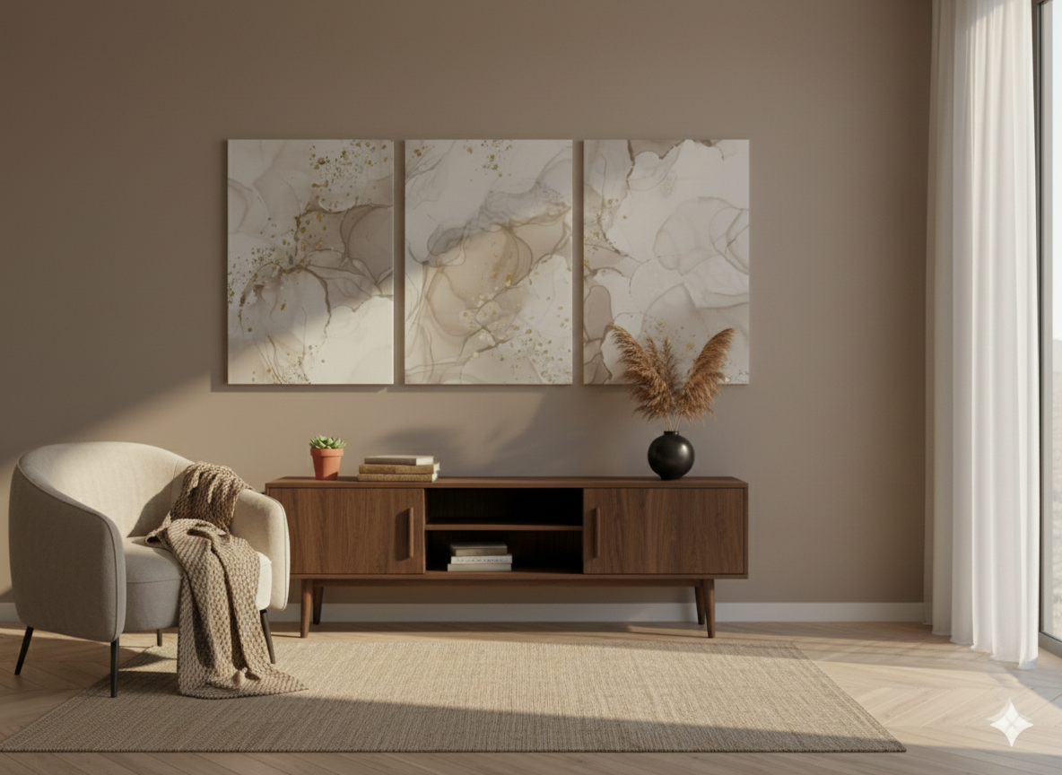 3’lü Modern Kanvas Duvar Tablosu – Zerre | Salon & Yatak Odası Tablosu