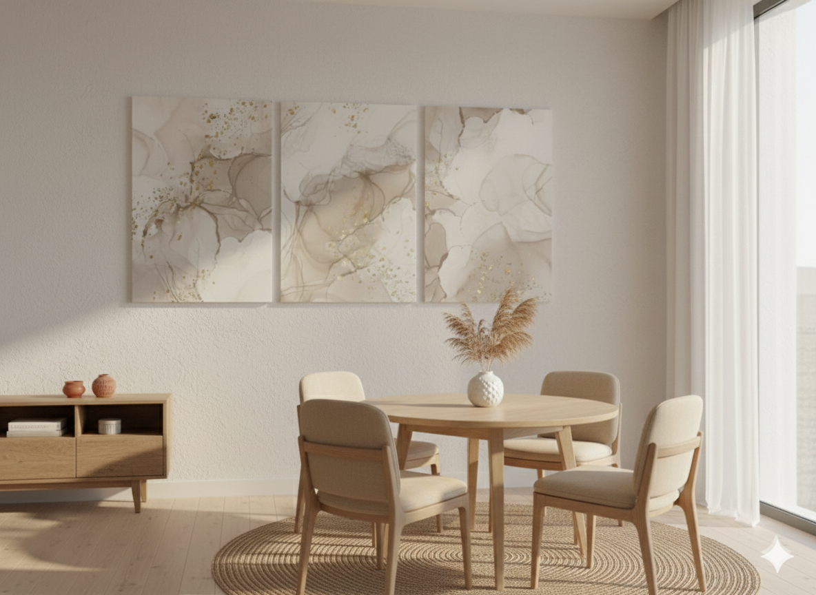 3’lü Modern Kanvas Duvar Tablosu – Zerre | Salon & Yatak Odası Tablosu