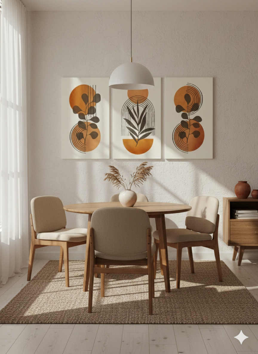 3’lü Modern Kanvas Duvar Tablosu – Gün | Salon & Yatak Odası Tablosu