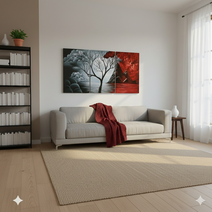 3’lü Modern Kanvas Duvar Tablosu – Ahenk | Salon & Yatak Odası Tablosu