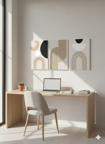 3’lü Modern Kanvas Duvar Tablosu – Çizgi | Salon & Yatak Odası Tablosu