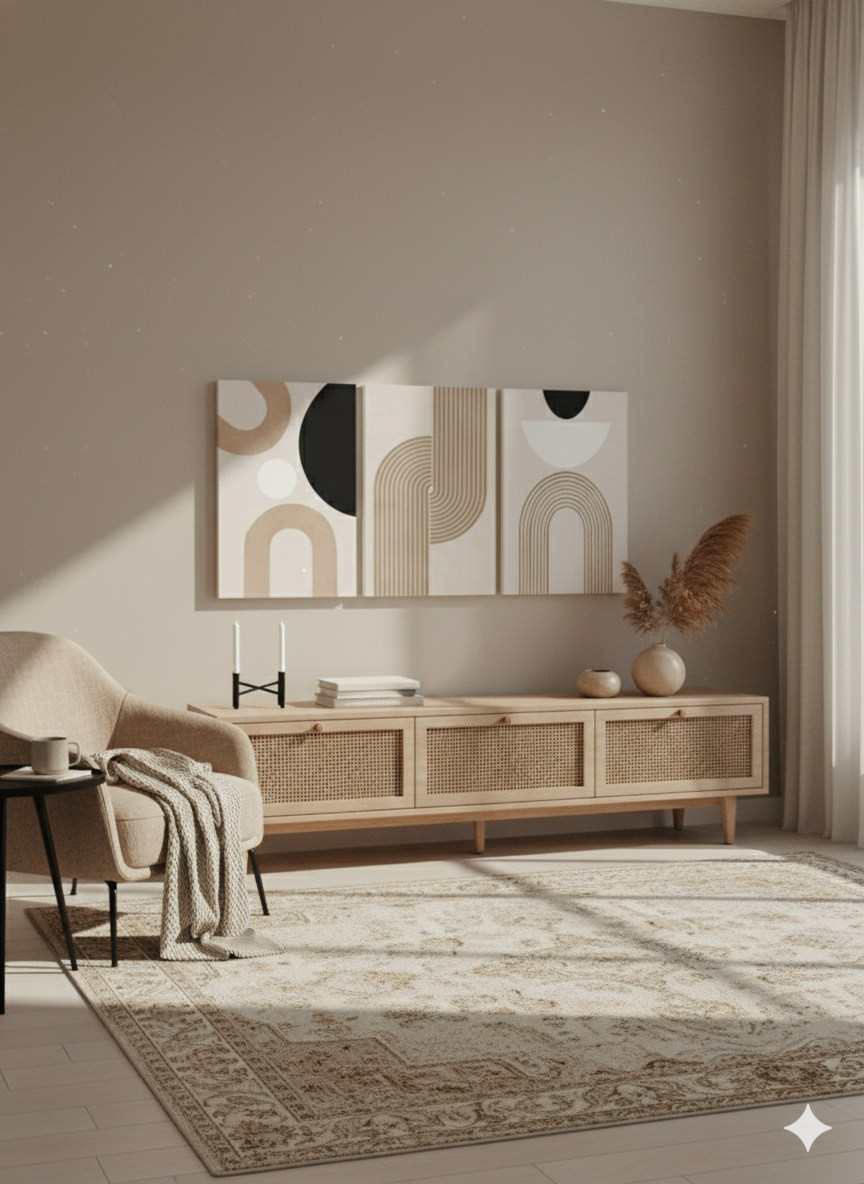 3’lü Modern Kanvas Duvar Tablosu – Çizgi | Salon & Yatak Odası Tablosu