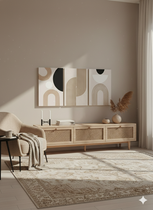 3’lü Modern Kanvas Duvar Tablosu – Çizgi | Salon & Yatak Odası Tablosu