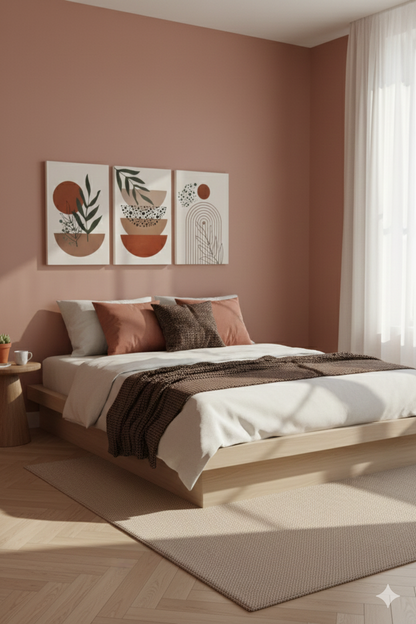 3’lü Modern Kanvas Duvar Tablosu – Sige | Salon & Yatak Odası Tablosu