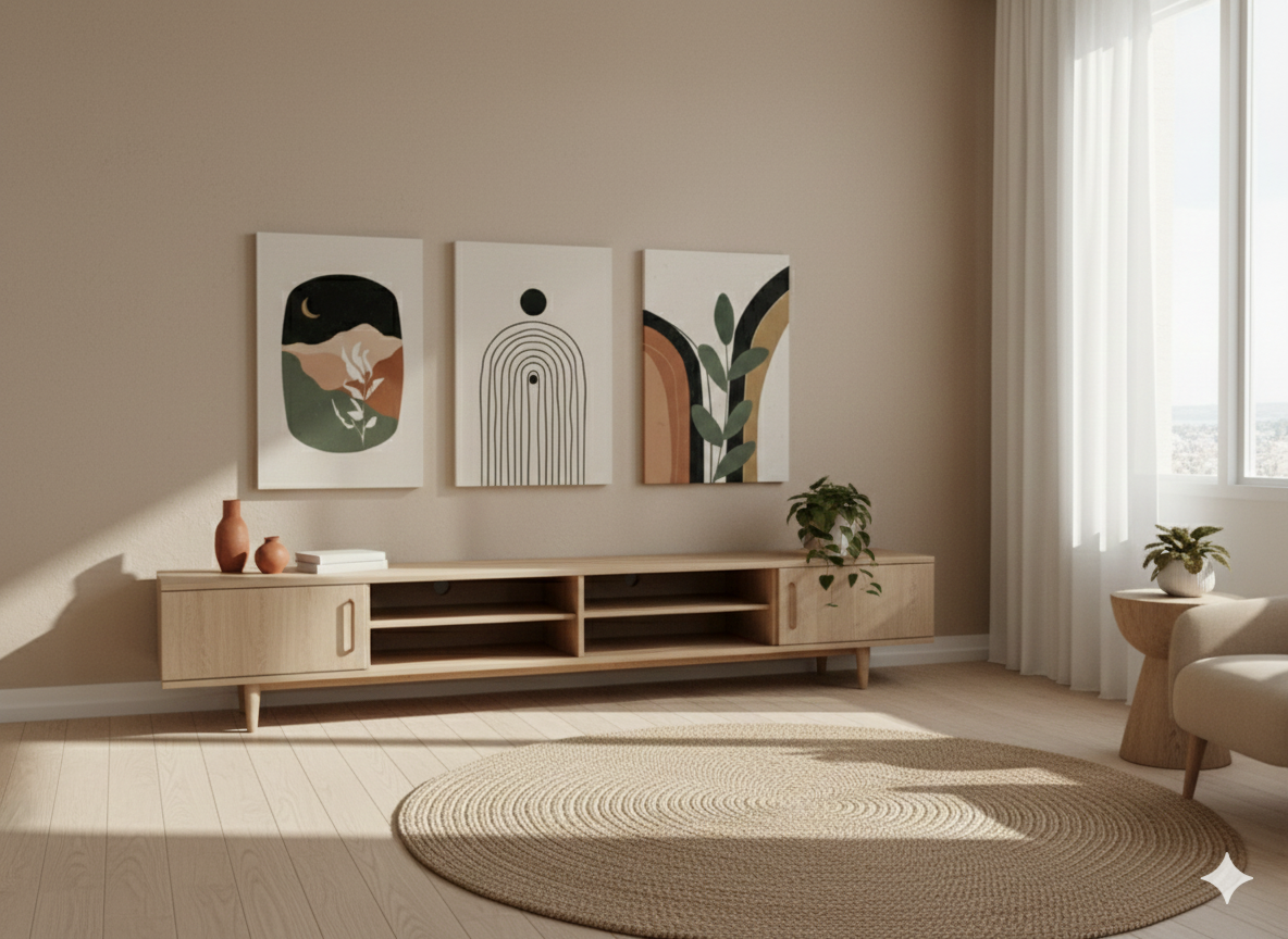 3’lü Modern Kanvas Duvar Tablosu – Toprak | Salon & Yatak Odası Tablosu