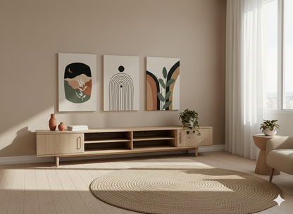 3’lü Modern Kanvas Duvar Tablosu – Toprak | Salon & Yatak Odası Tablosu