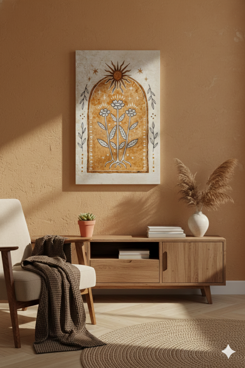 Modern Kanvas Duvar Tablosu – Güneş | Salon & Yatak Odası Tablosu