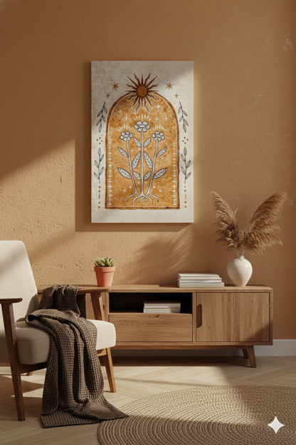 Modern Kanvas Duvar Tablosu – Güneş | Salon & Yatak Odası Tablosu