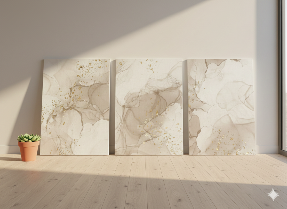 3’lü Modern Kanvas Duvar Tablosu – Zerre | Salon & Yatak Odası Tablosu