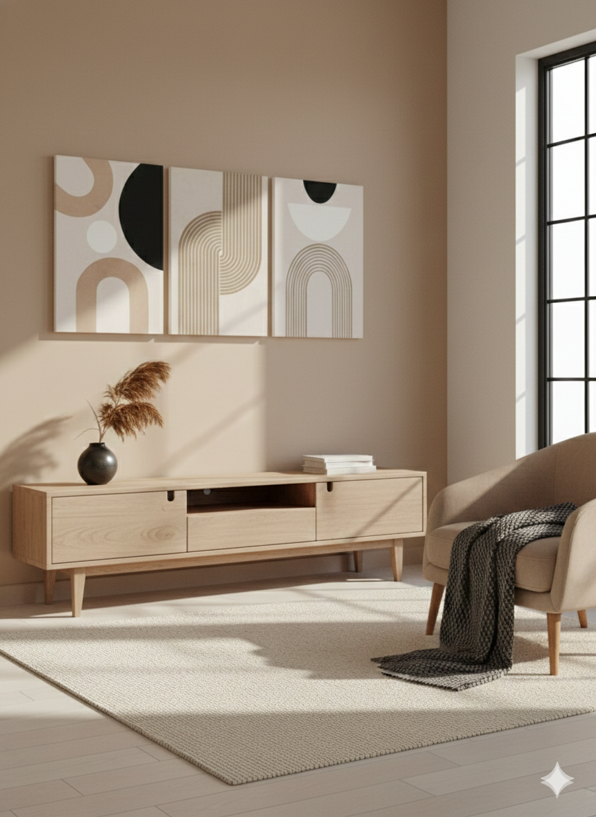 3’lü Modern Kanvas Duvar Tablosu – Çizgi | Salon & Yatak Odası Tablosu