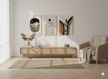 3’lü Modern Kanvas Duvar Tablosu – Toprak | Salon & Yatak Odası Tablosu