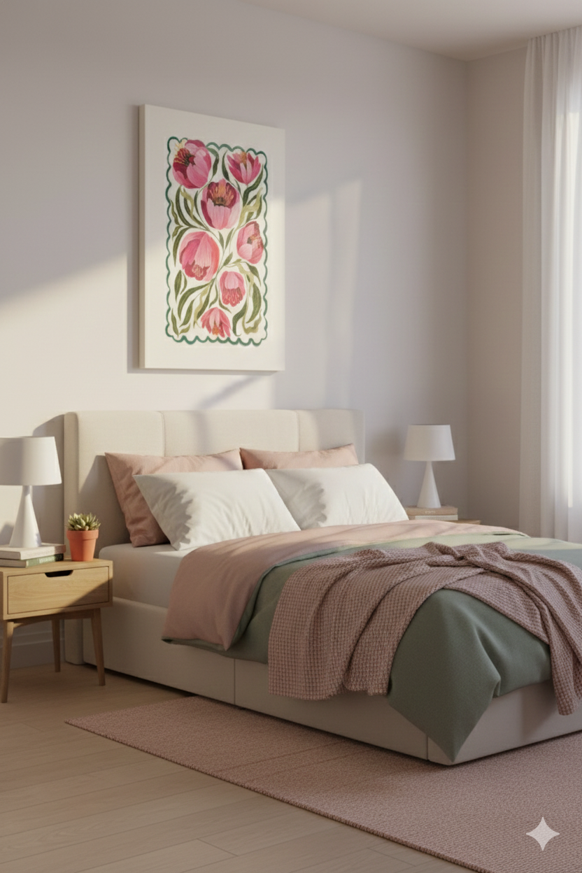 Modern Kanvas Duvar Tablosu – Lale | Salon & Yatak Odası Tablosu