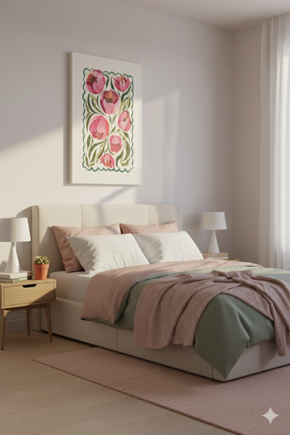 Modern Kanvas Duvar Tablosu – Lale | Salon & Yatak Odası Tablosu