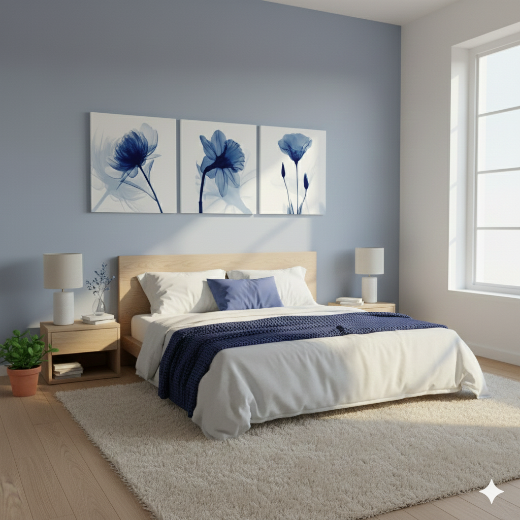 3’lü Modern Kanvas Duvar Tablosu – Seren | Salon & Yatak Odası Tablosu