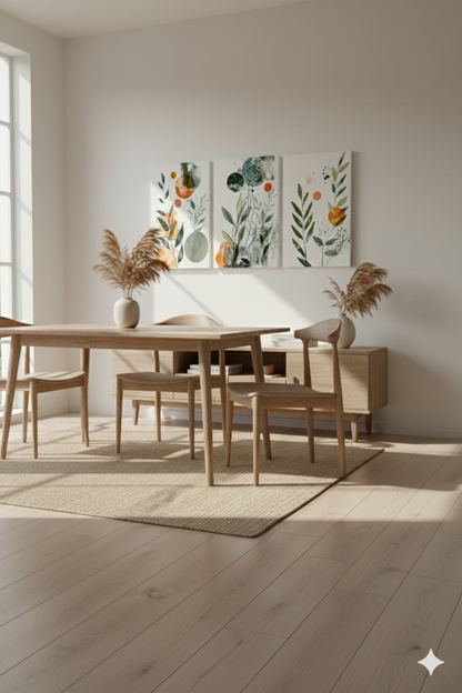 3’lü Modern Kanvas Duvar Tablosu – Doğa | Salon & Yatak Odası Tablosu