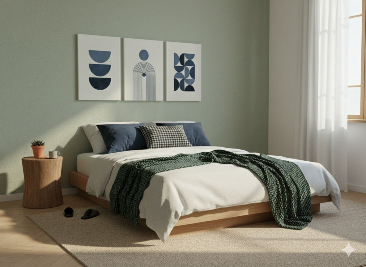 3’lü Modern Kanvas Duvar Tablosu – Gece | Salon & Yatak Odası Tablosu