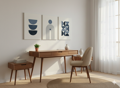 3’lü Modern Kanvas Duvar Tablosu – Gece | Salon & Yatak Odası Tablosu