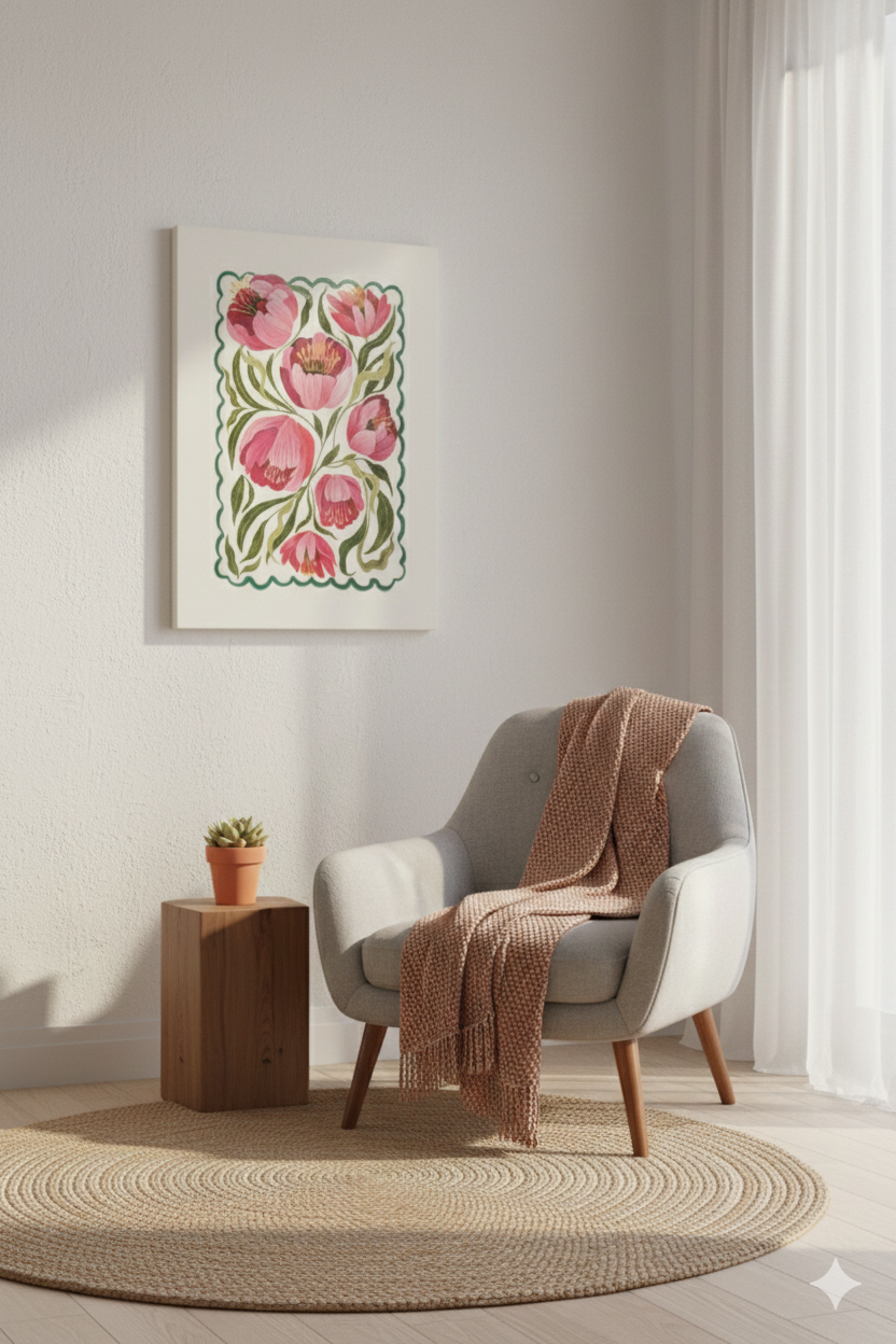 Modern Kanvas Duvar Tablosu – Lale | Salon & Yatak Odası Tablosu