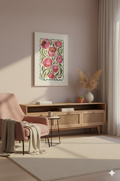 Modern Kanvas Duvar Tablosu – Lale | Salon & Yatak Odası Tablosu