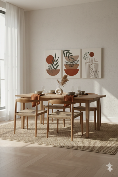 3’lü Modern Kanvas Duvar Tablosu – Sige | Salon & Yatak Odası Tablosu