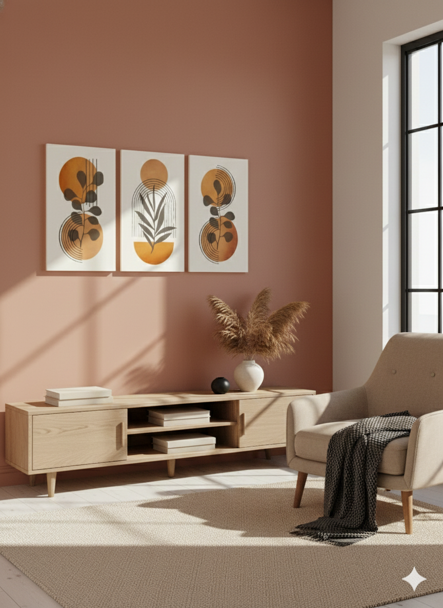 3’lü Modern Kanvas Duvar Tablosu – Gün | Salon & Yatak Odası Tablosu