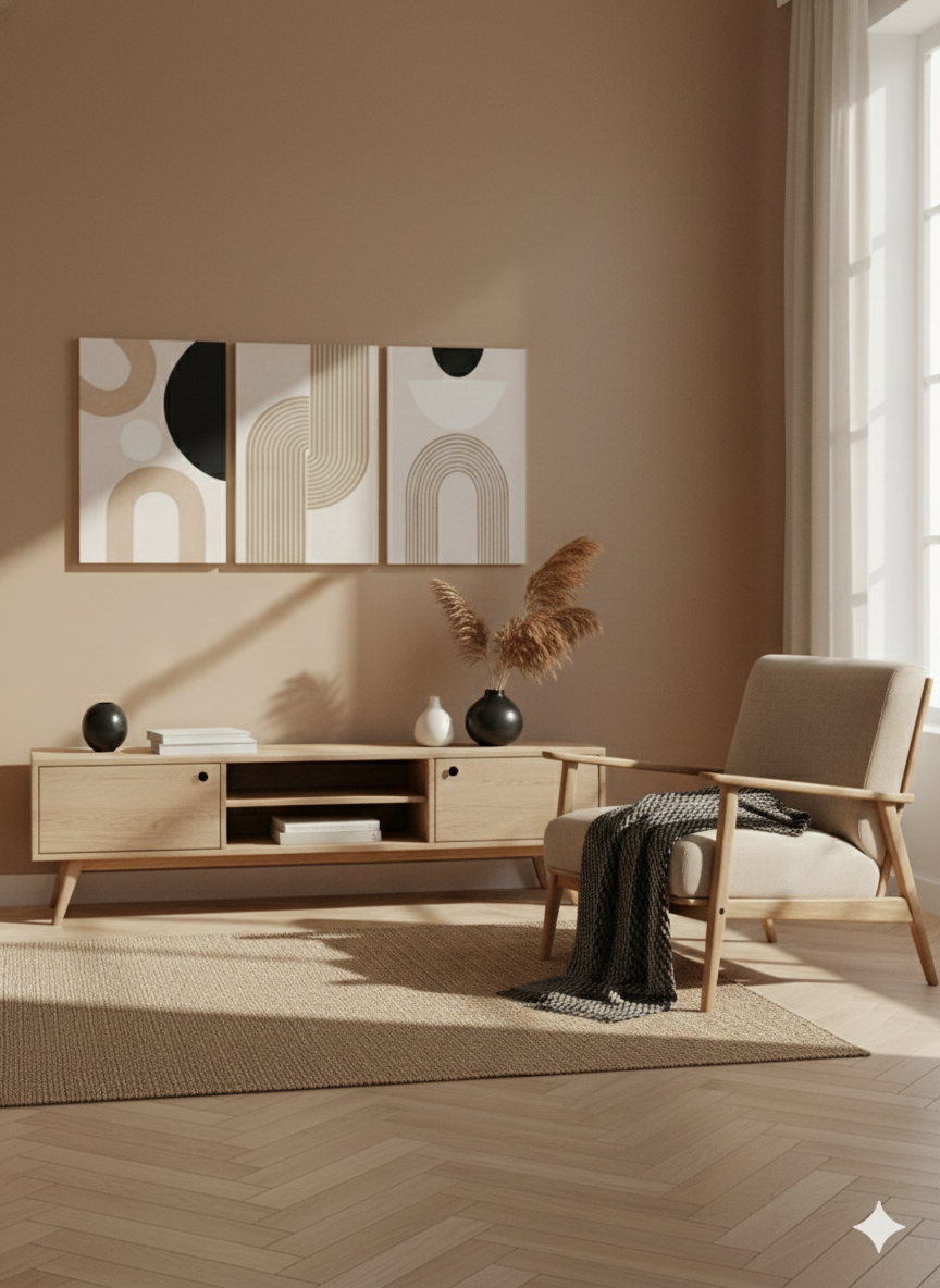 3’lü Modern Kanvas Duvar Tablosu – Çizgi | Salon & Yatak Odası Tablosu