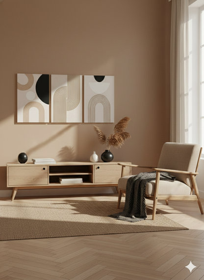 3’lü Modern Kanvas Duvar Tablosu – Çizgi | Salon & Yatak Odası Tablosu