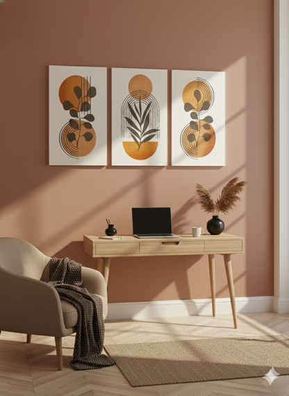 3’lü Modern Kanvas Duvar Tablosu – Gün | Salon & Yatak Odası Tablosu