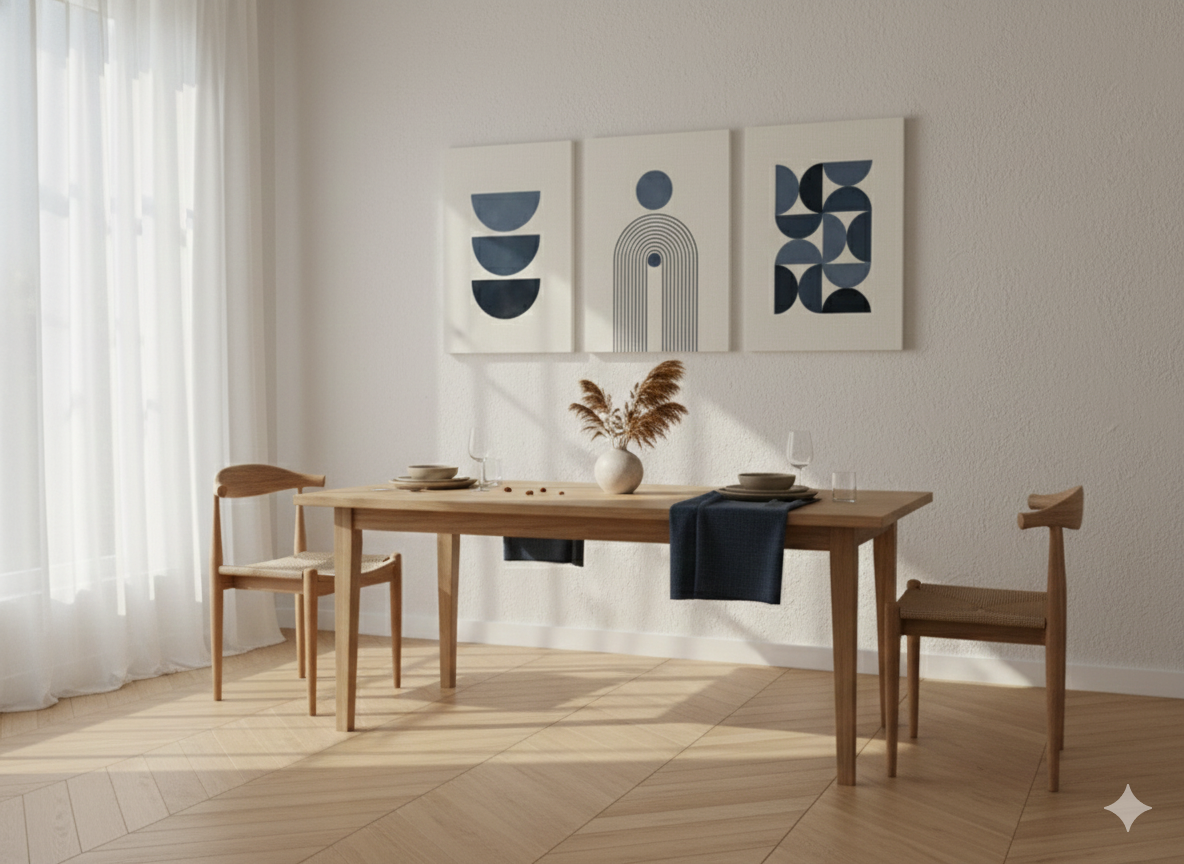 3’lü Modern Kanvas Duvar Tablosu – Gece | Salon & Yatak Odası Tablosu