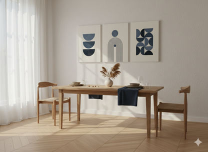 3’lü Modern Kanvas Duvar Tablosu – Gece | Salon & Yatak Odası Tablosu