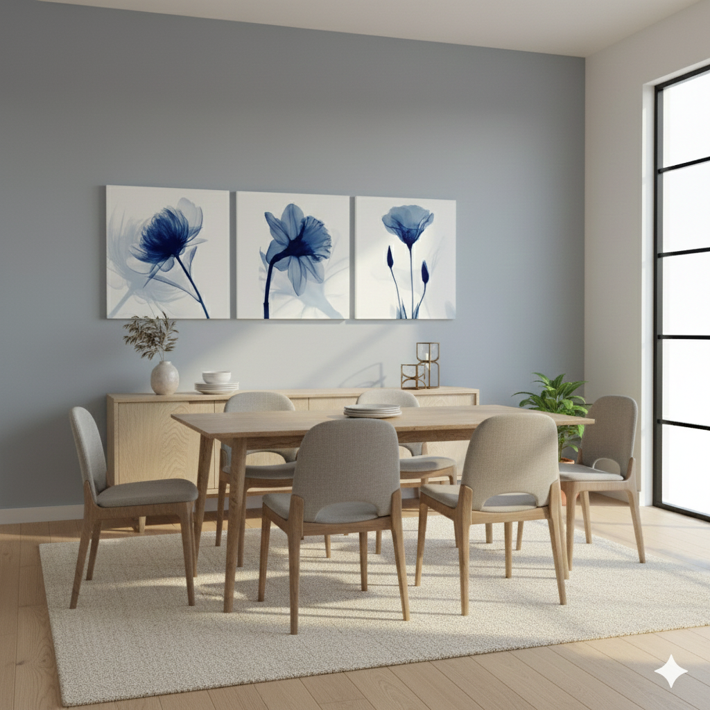 3’lü Modern Kanvas Duvar Tablosu – Seren | Salon & Yatak Odası Tablosu